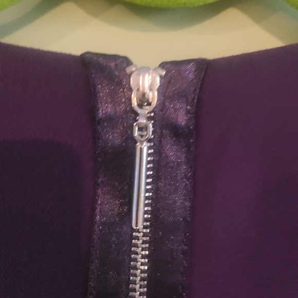 Carmen by Carmen Marc Valvo – Purple Shift Dress w/Zippers, Size 8 - Picture 5 of 6